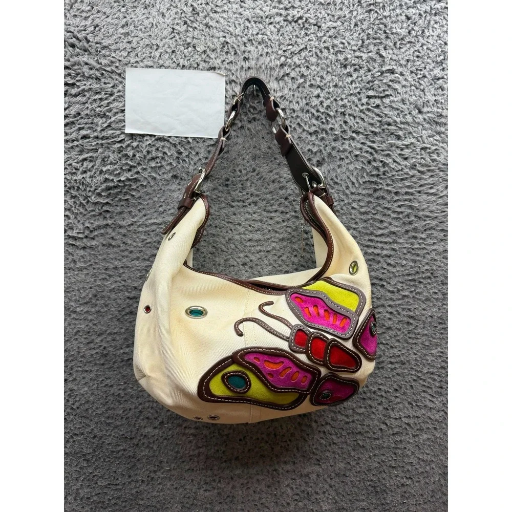 Vintage Y2k Coach Women's Butterfly Canvas Soho Hobo Bag 4992 Limited Edition